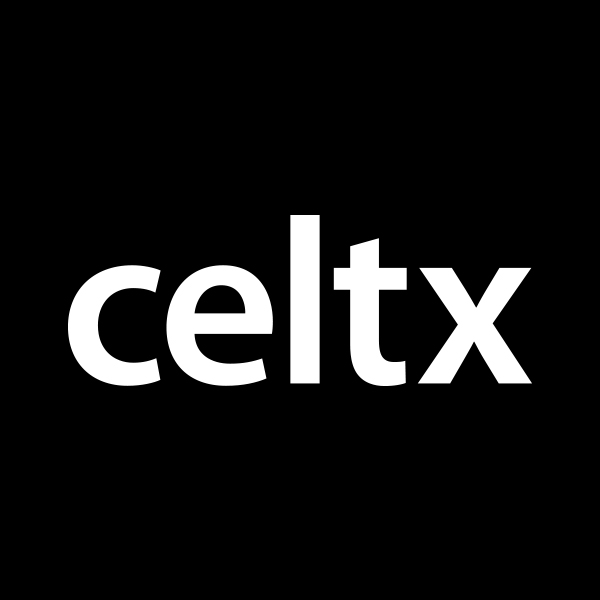 Celtx logo on a black background, representing a screenwriting and production tool.