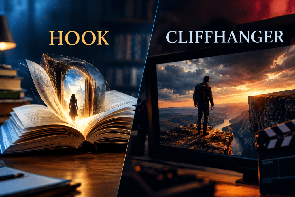 What Is the Difference Between a Hook and a Cliffhanger? Understanding Their Role in&nbsp;Storytelling.